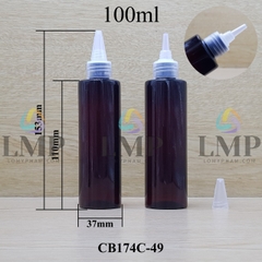 Chai PET vai ngang nắp nhọn sọc 100ml