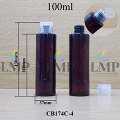 Chai PET vai ngang nắp bật sọc 100ml