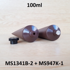 Tuýp tròn nâu nhám nắp đen 100ml
