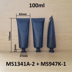 Tuýp tròn đen bóng nắp đen 100ml