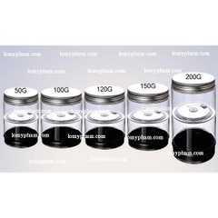 Hũ nhựa trong nắp thiếc 150g