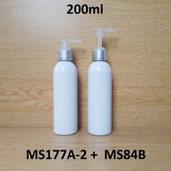 Chai trắng vai tròn vòi trong khoen bạc 200ml