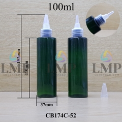 Chai PET vai ngang nắp nhọn sọc 100ml