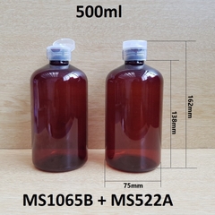 Chai bầu tròn nâu nắp bật 500ml