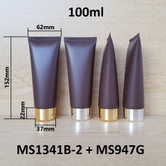 Tuýp tròn nâu nhám nắp vàng 100ml