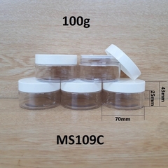 Hũ nhựa trong nắp trắng 100g