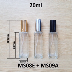 Chai vuông cao phun sương KO viền 20ml