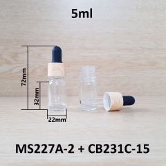 Chai tinh dầu nắp bóp khoen vân gỗ 5ml