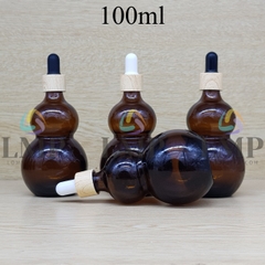 Chai hồ lô nắp bóp khoen vân gỗ 100ml