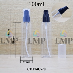 Chai PET vai ngang đầu xịt giọt 1 viền 100ml