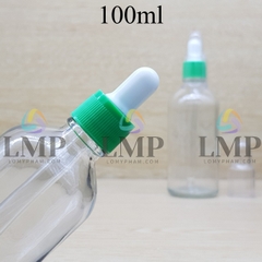 Chai tinh dầu nắp bóp khoen nhựa sọc có nắp chụp 100ml