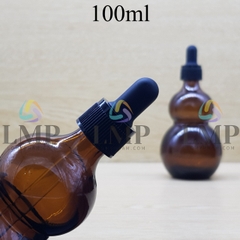 Chai hồ lô nắp bóp khoen nhựa sọc 100ml