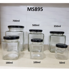 Hũ vuông nắp đen