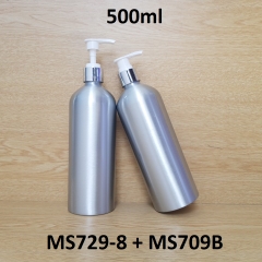 Chai nhôm vòi van xi bạc bóng KO viền 500ml