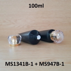 Tuýp tròn đen nhám nắp vàng 100ml