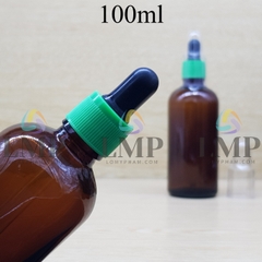 Chai tinh dầu nắp bóp khoen nhựa sọc có nắp chụp 100ml