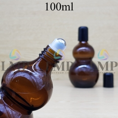 Chai hồ lô nắp đen đầu bi lăn sắt 100ml