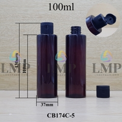 Chai PET vai ngang nắp bật sọc 100ml