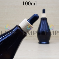Chai đèn dầu nắp bóp khoen vân gỗ 100ml