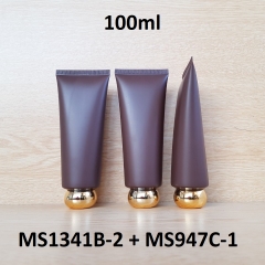 Tuýp tròn nâu nhám nắp vàng 100ml