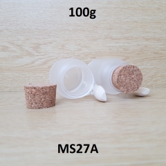 Hũ nhựa kèm muỗng thân tròn 100g