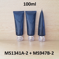 Tuýp tròn đen bóng nắp bạc 100ml