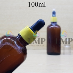 Chai tinh dầu nắp bóp khoen nhựa sọc có nắp chụp 100ml