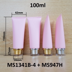 Tuýp tròn hồng nhám nắp bạc 100ml