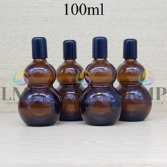 Chai hồ lô nắp đen đầu bi lăn sắt 100ml