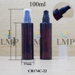 Chai PET vai ngang đầu xịt giọt 1 viền 100ml