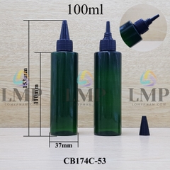 Chai PET vai ngang nắp nhọn sọc 100ml