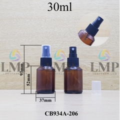 Chai thủy tinh vát đầu phun sương sọc 30ml