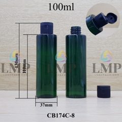 Chai PET vai ngang nắp bật sọc 100ml