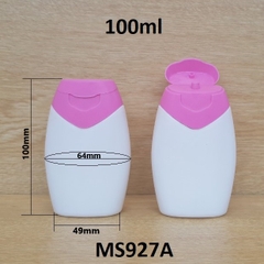 Chai HDPE trắng nắp hồng 100ml