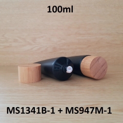 Tuýp tròn đen nhám nắp tre 100ml