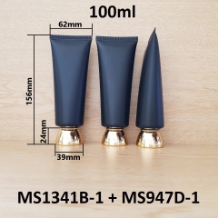Tuýp tròn đen nhám nắp vàng 100ml