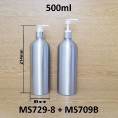 Chai nhôm vòi van xi bạc bóng KO viền 500ml