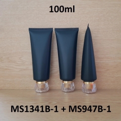Tuýp tròn đen nhám nắp vàng 100ml