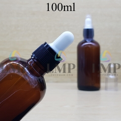 Chai tinh dầu nắp bóp khoen nhựa sọc có nắp chụp 100ml
