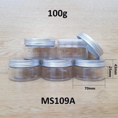 Hũ nhựa trong nắp thiếc 100g