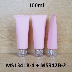 Tuýp tròn hồng nhám nắp bạc 100ml