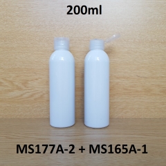 Chai trắng vai tròn nắp bật sọc trong LW 200ml