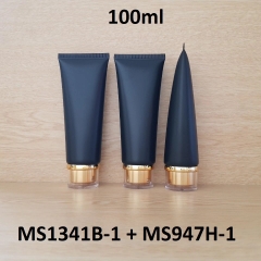 Tuýp tròn đen nhám nắp vàng 100ml