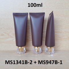 Tuýp tròn nâu nhám nắp vàng 100ml