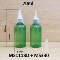 Chai xanh lá nắp nhọn 70ml