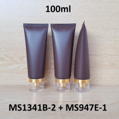 Tuýp tròn nâu nhám nắp vàng 100ml