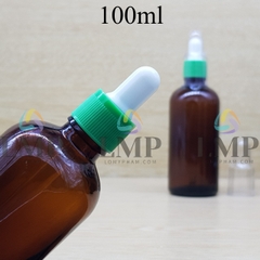 Chai tinh dầu nắp bóp khoen nhựa sọc có nắp chụp 100ml