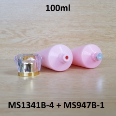 Tuýp tròn hồng nhám nắp vàng 100ml