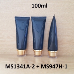 Tuýp tròn đen bóng nắp vàng 100ml