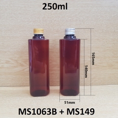 Chai vuông nắp nhôm cuốn 250ml
